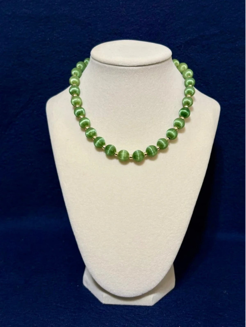 Satin Silk Green Beaded Necklace